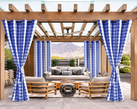Blue and White Outdoor Curtains