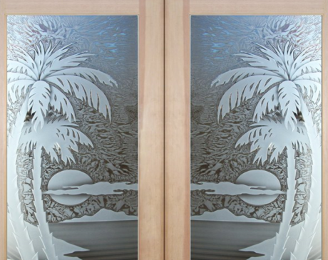 Pantry Door with Palm Tree