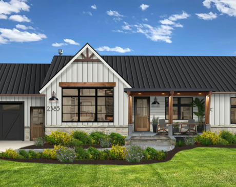 Tan Siding with Black Roof