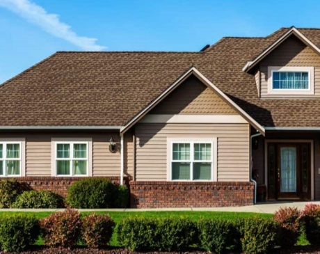 Tan Siding with a Brown Roof