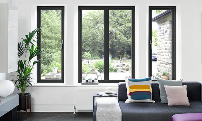 A Harmonious Appearance with Black Windows and Matching Home Decor