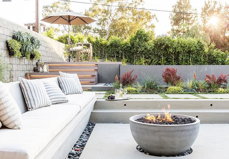 Concrete Sunken Fire Pit within the Garden