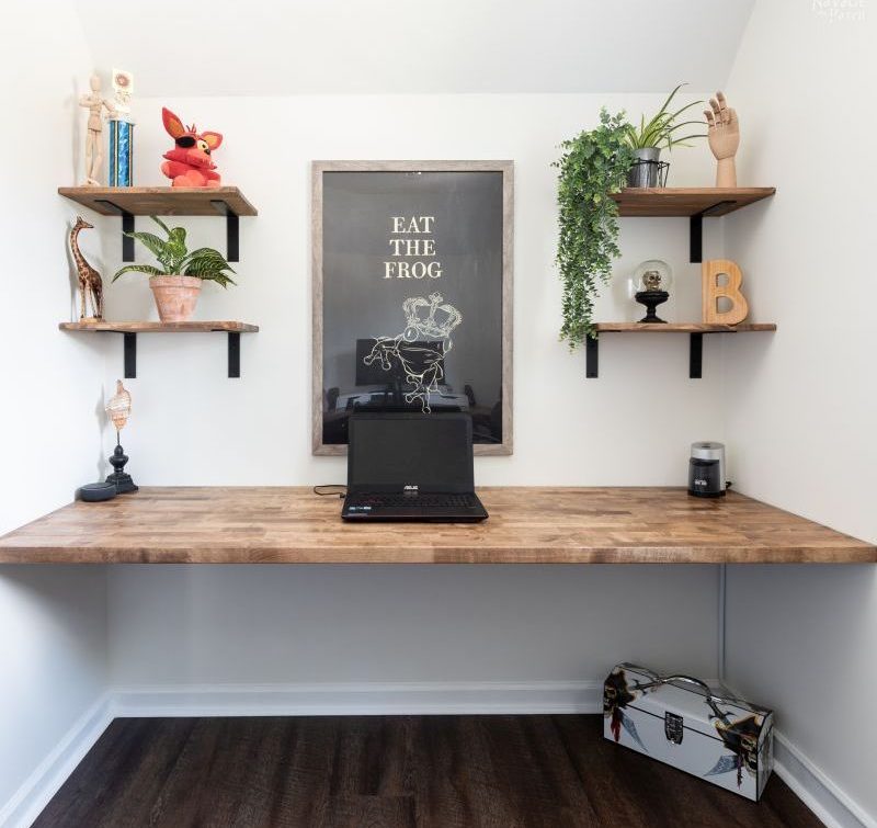 The Rustic Wooden Floating Desk