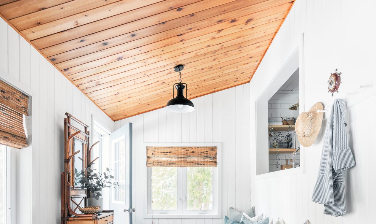 Distressed Wood Shiplap Ceiling