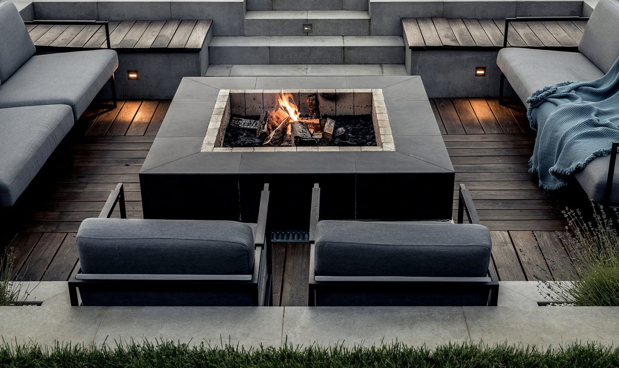 Elegant Rectangular Sunken Fire Pit