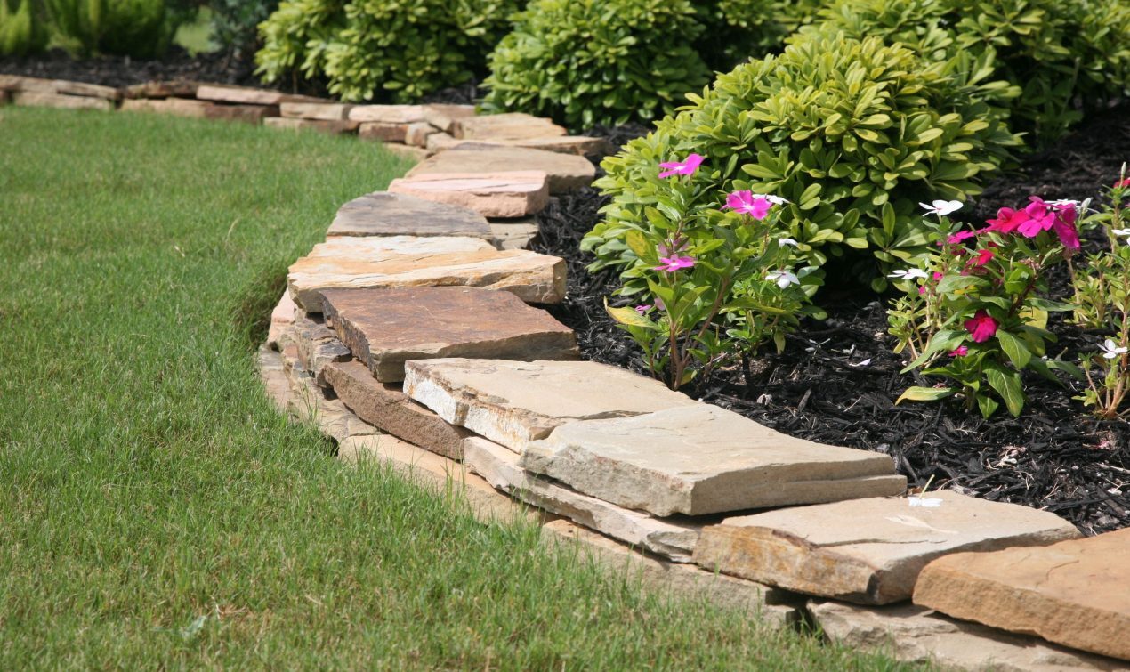 Flagstone Flower Bed Edge