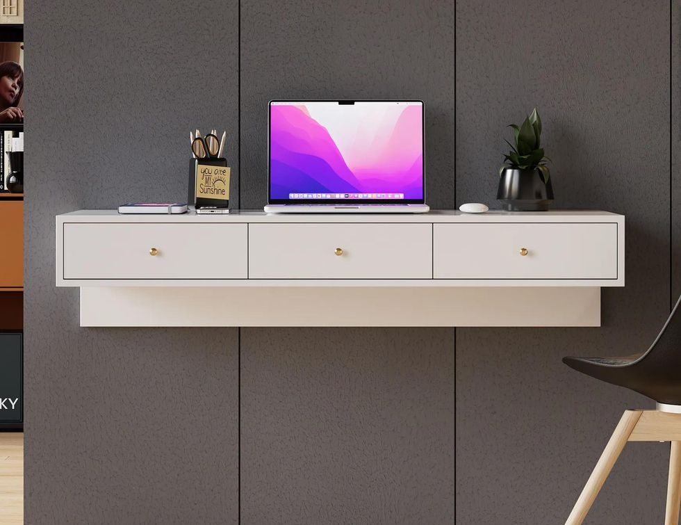 Floating Desk with Integrated Storage