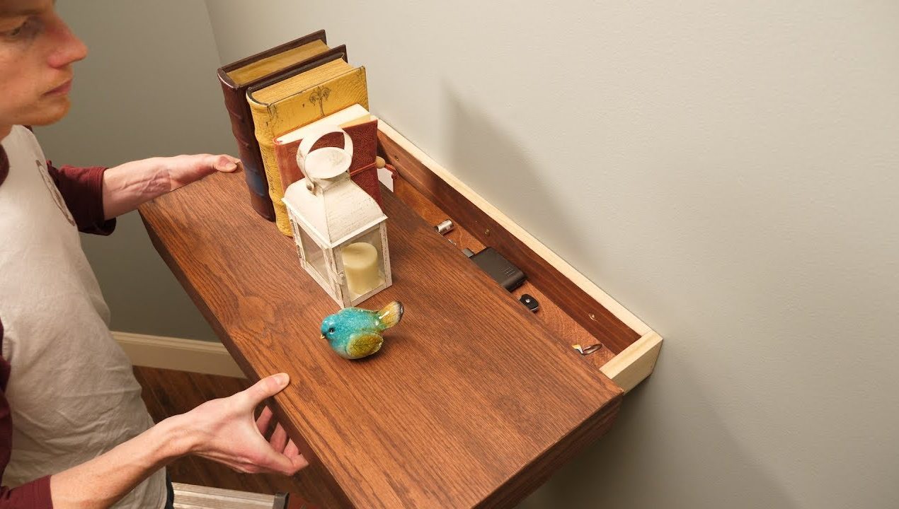 Floating Desk with a Disguised Compartment