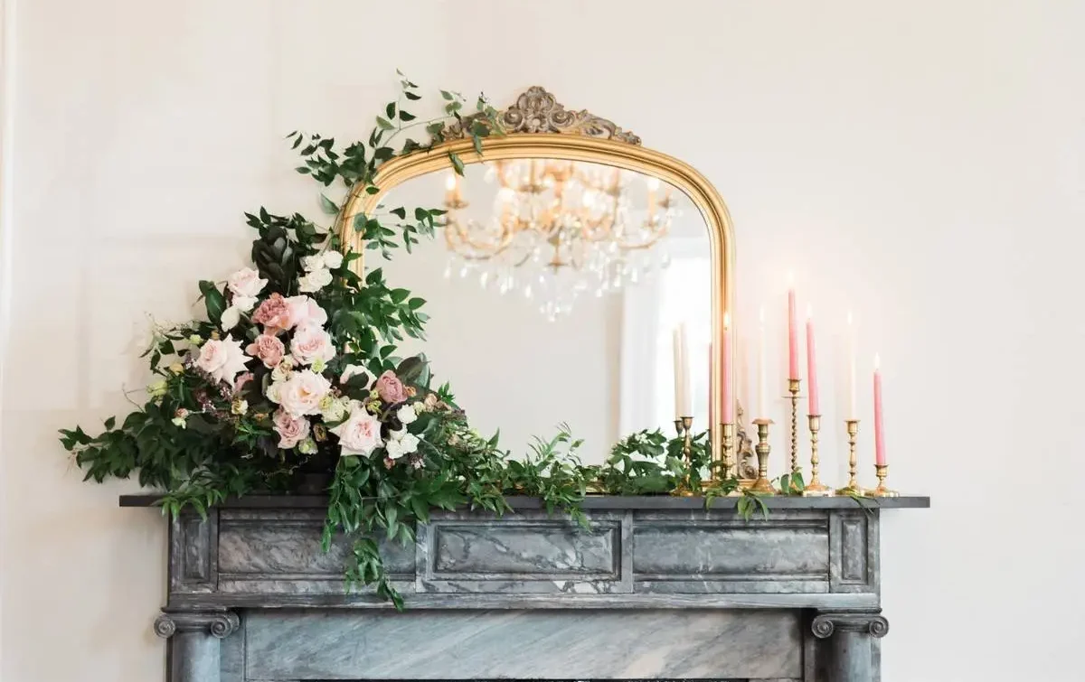 Floral Candle Fireplace