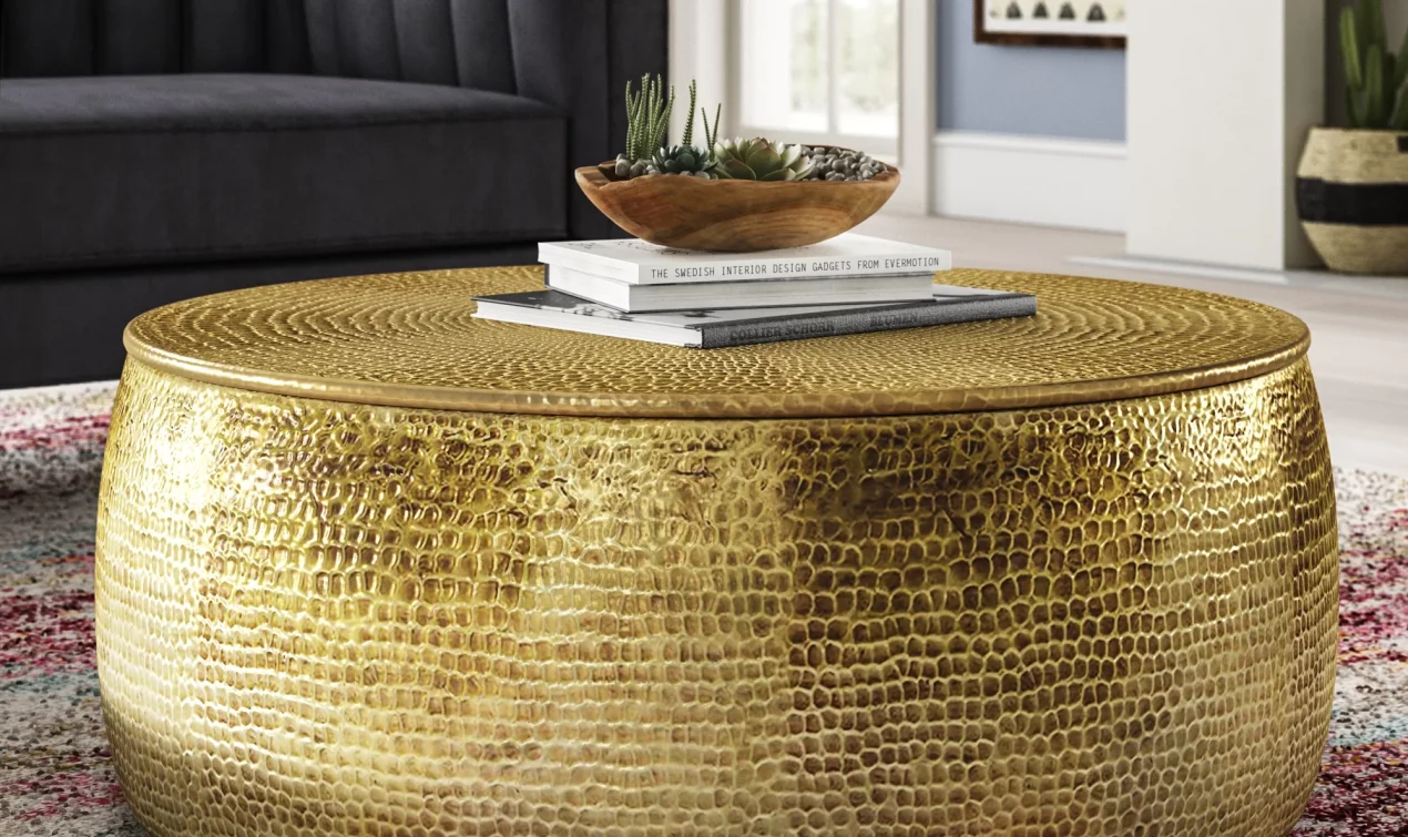 Gold-Colored Coffee Table