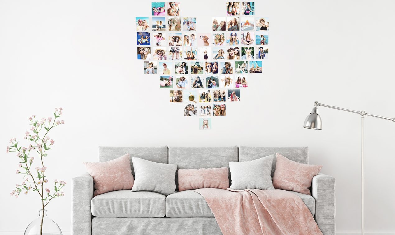 In Love with The Good Old Heart-Shaped Wall Collage