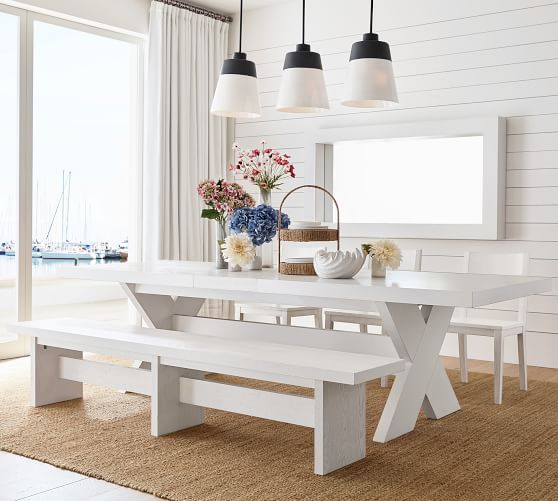 Modern Farmhouse Table with Bench and Chairs