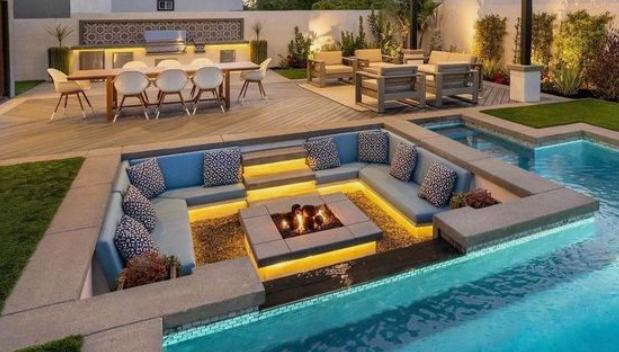 Poolside Oasis BBQ Area