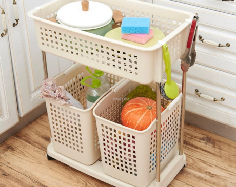 Rolling Cart for Portable Laundry Storage