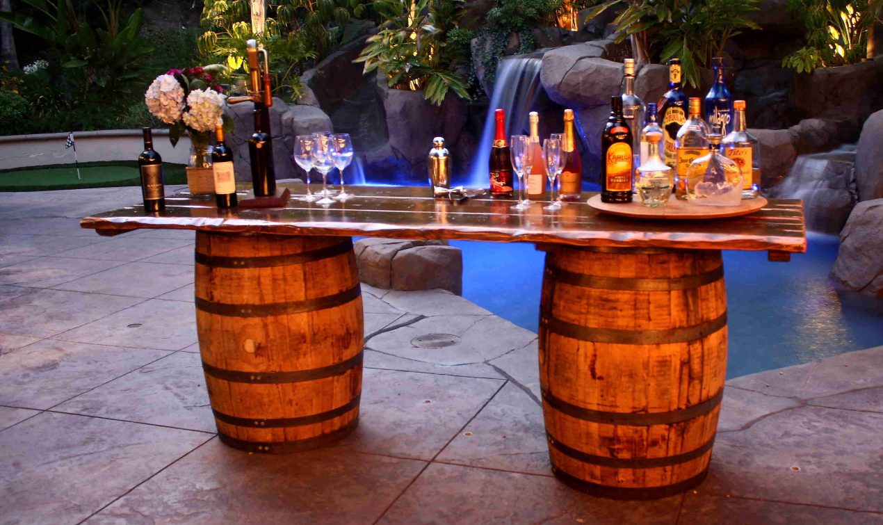 Rustic Wine Barrel Bar