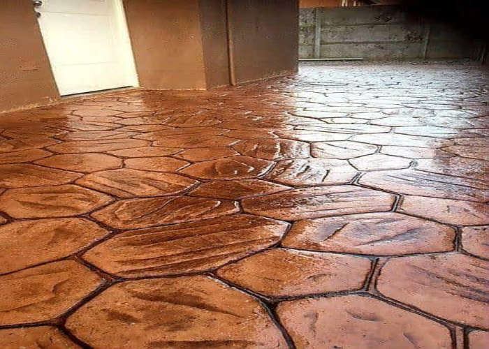 Stamped Concrete Basement Flooring