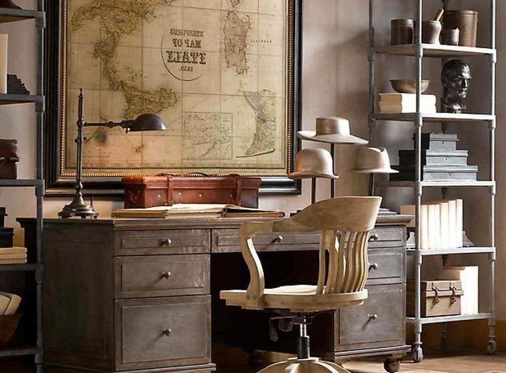 Vintage-Style Home Office Wall