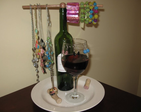 Wine Bottle Jewellery Holder