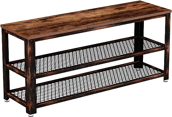 Wooden Bench with Shoe Storage